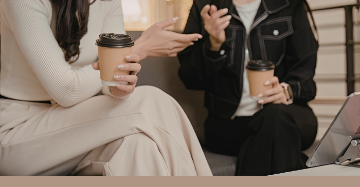 2 people enjoying coffee